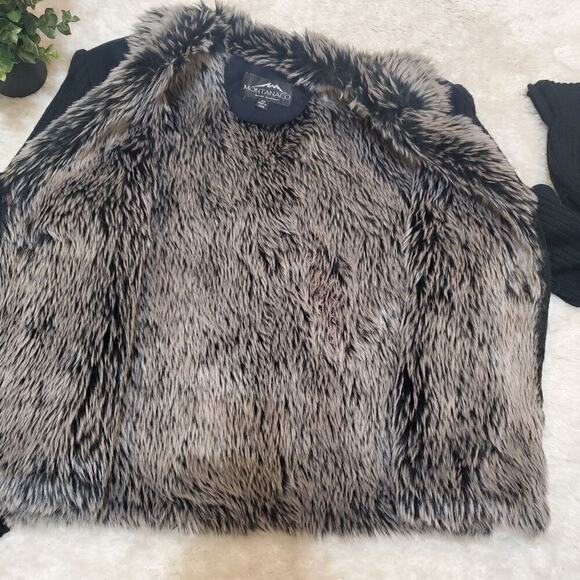 Montanaco Black Suede and Faux Fur Jacket, Size X-Small - Picture 7 of 10